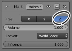 Maintain Volume の設定