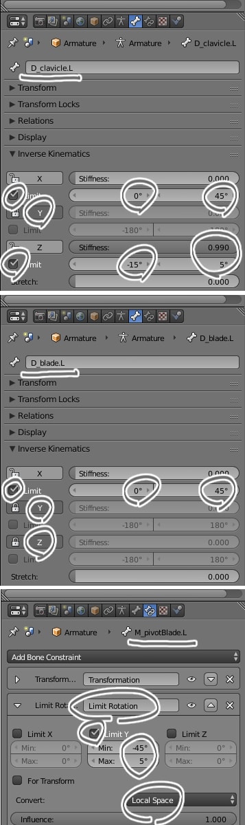 Limit Rotation の設定