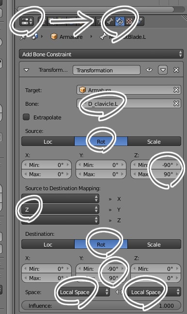Transformation の設定