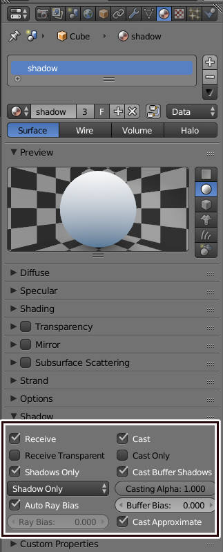 material setting
