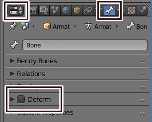uncheck deform